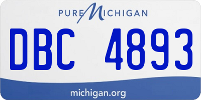 MI license plate DBC4893