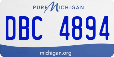 MI license plate DBC4894