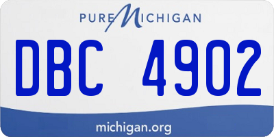 MI license plate DBC4902