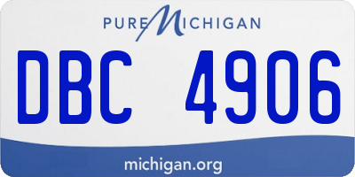 MI license plate DBC4906