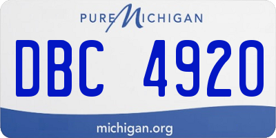 MI license plate DBC4920