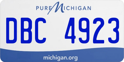 MI license plate DBC4923