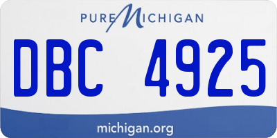 MI license plate DBC4925