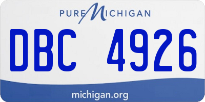 MI license plate DBC4926