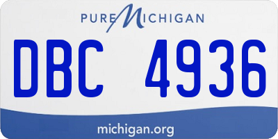 MI license plate DBC4936