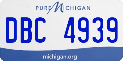 MI license plate DBC4939
