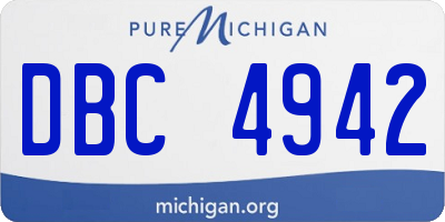 MI license plate DBC4942