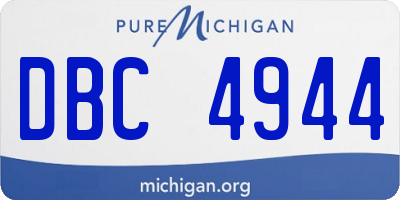 MI license plate DBC4944