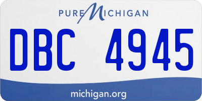 MI license plate DBC4945