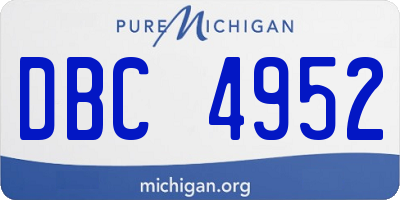 MI license plate DBC4952