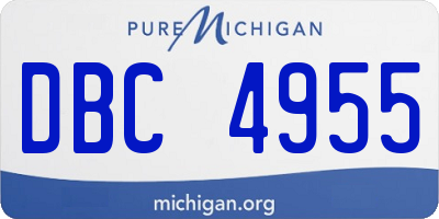MI license plate DBC4955