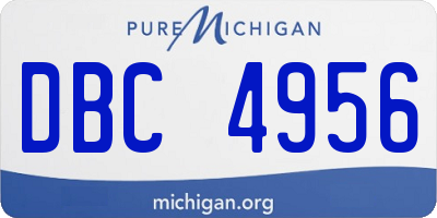 MI license plate DBC4956