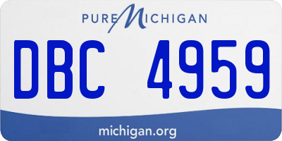 MI license plate DBC4959