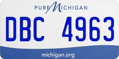 MI license plate DBC4963