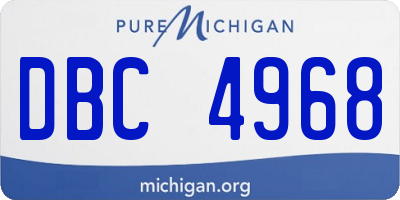 MI license plate DBC4968