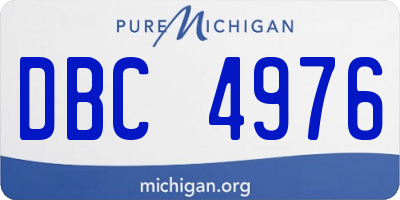 MI license plate DBC4976