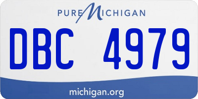 MI license plate DBC4979