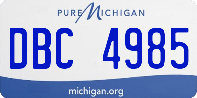 MI license plate DBC4985