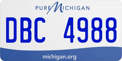 MI license plate DBC4988