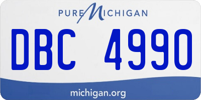 MI license plate DBC4990