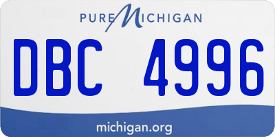 MI license plate DBC4996