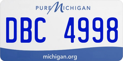 MI license plate DBC4998