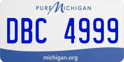 MI license plate DBC4999