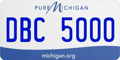MI license plate DBC5000