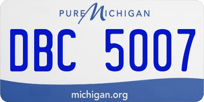 MI license plate DBC5007