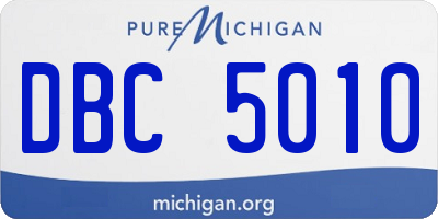 MI license plate DBC5010