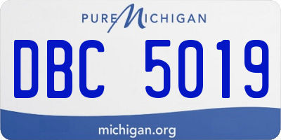 MI license plate DBC5019
