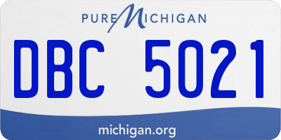 MI license plate DBC5021