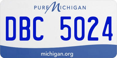 MI license plate DBC5024