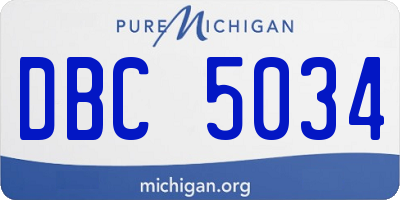MI license plate DBC5034