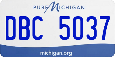 MI license plate DBC5037