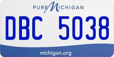 MI license plate DBC5038