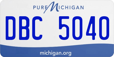 MI license plate DBC5040