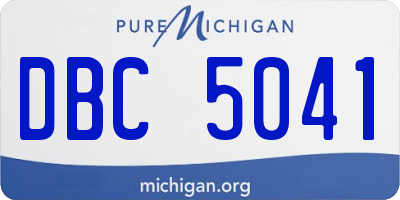 MI license plate DBC5041