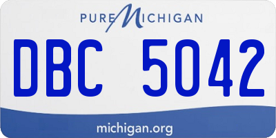 MI license plate DBC5042