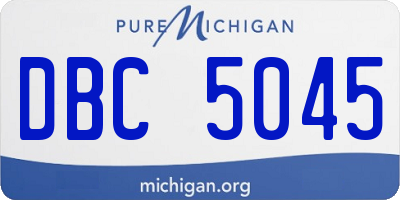 MI license plate DBC5045