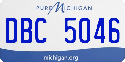 MI license plate DBC5046