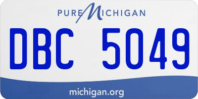 MI license plate DBC5049