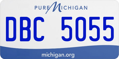 MI license plate DBC5055
