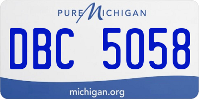 MI license plate DBC5058