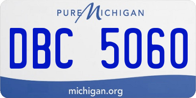 MI license plate DBC5060