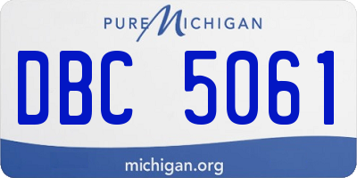 MI license plate DBC5061