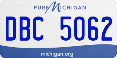 MI license plate DBC5062