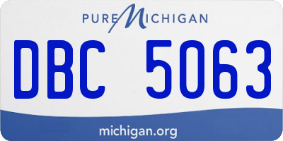 MI license plate DBC5063