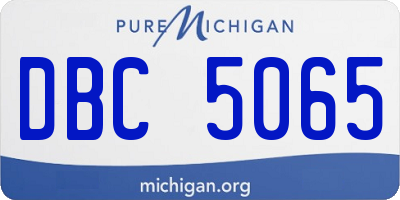 MI license plate DBC5065