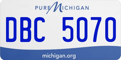 MI license plate DBC5070
